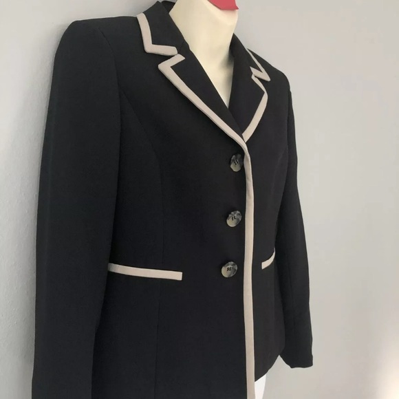 Le Suit Separates 8P Three Button Blazer Black - Picture 3 of 7